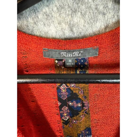 Miss Me Sequin Open Back Red Cardigan Flowy Breathable - Medium - Picture 6 of 10